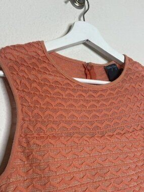 Gabby Skye Orange Knit Ric Rac Detail Fit and Flare Dress Sz 4